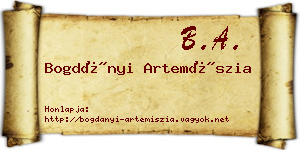 Bogdányi Artemíszia névjegykártya